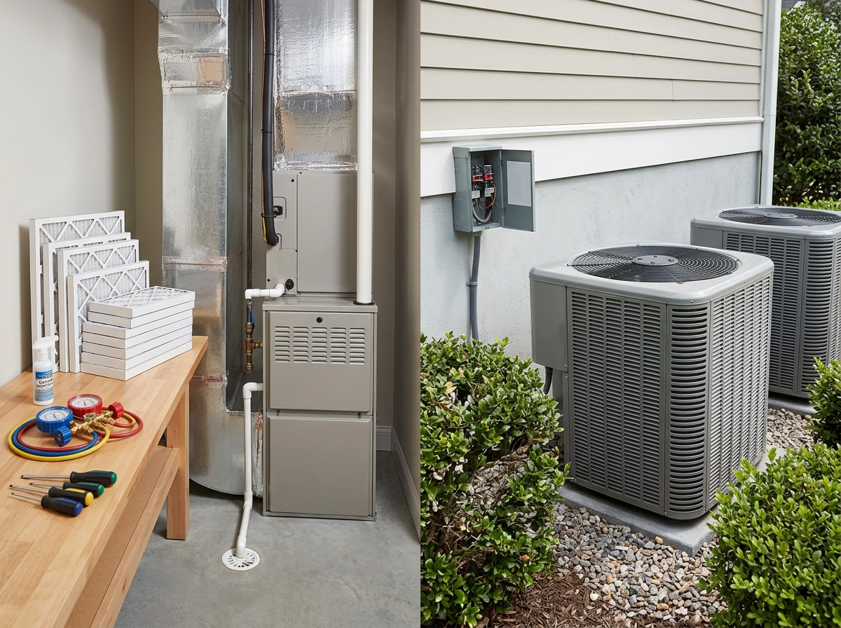 HVAC Filters Tools Air Handler and Dual AC Units Summer Maintenance Check